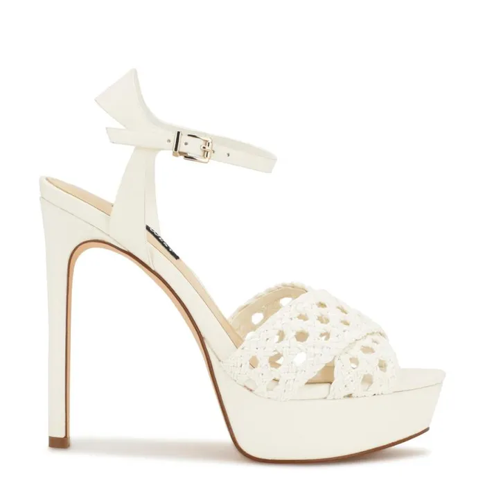 Nine West Heels Women Grecia Platform Sandals White