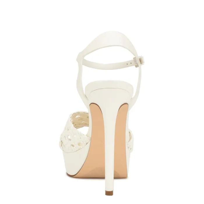 Nine West Heels Women Grecia Platform Sandals White Nine West Heels Women Grecia Platform Sandals White