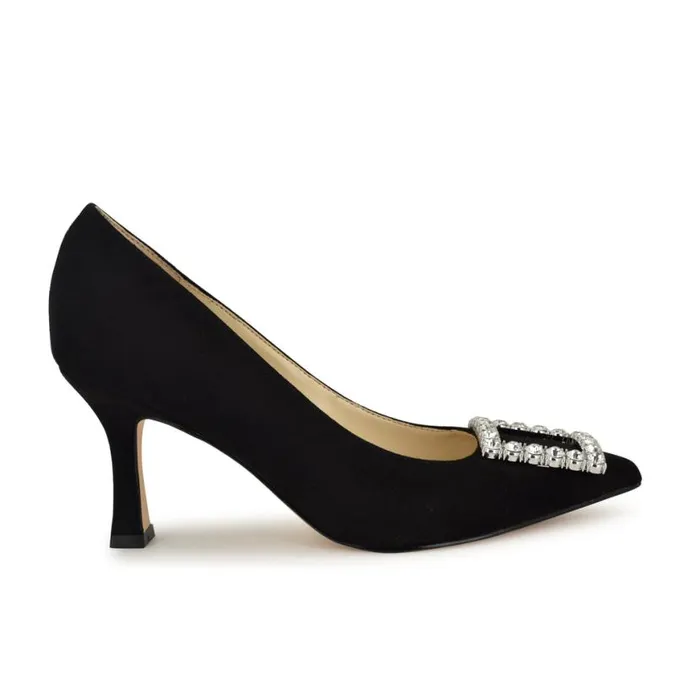 Nine West Heels Women Jaquee Embellished Dress Pumps Black