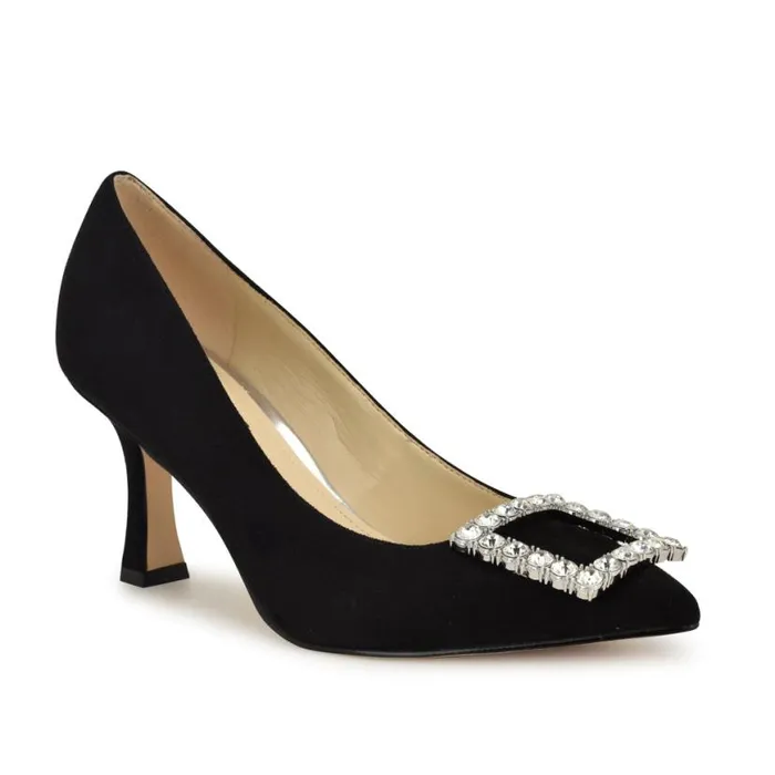 Nine West Heels Women Jaquee Embellished Dress Pumps Black
