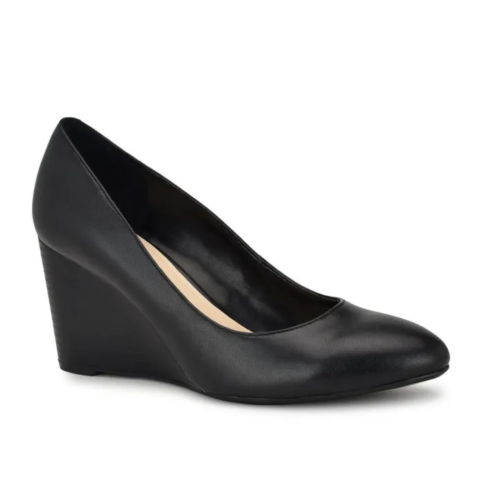Nine West Heels Women Jazzin Almond Toe Wedges Black Nine West Heels Women Jazzin Almond Toe Wedges Black