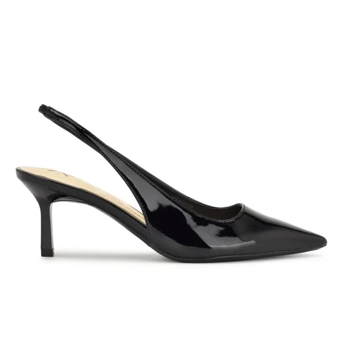 Nine West Heels Women Kately 92159 Slingback Pumps Jet Black