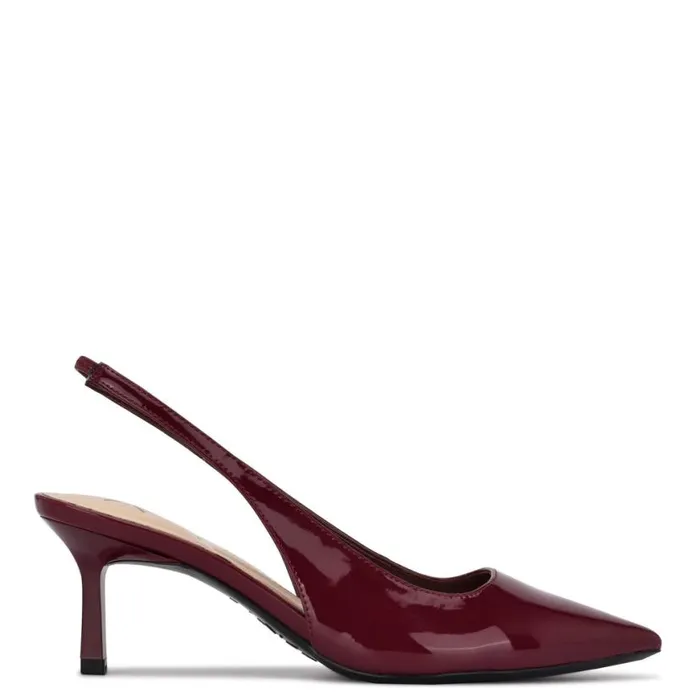 Nine West Heels Women Kately 92159 Slingback Pumps Plum Patent