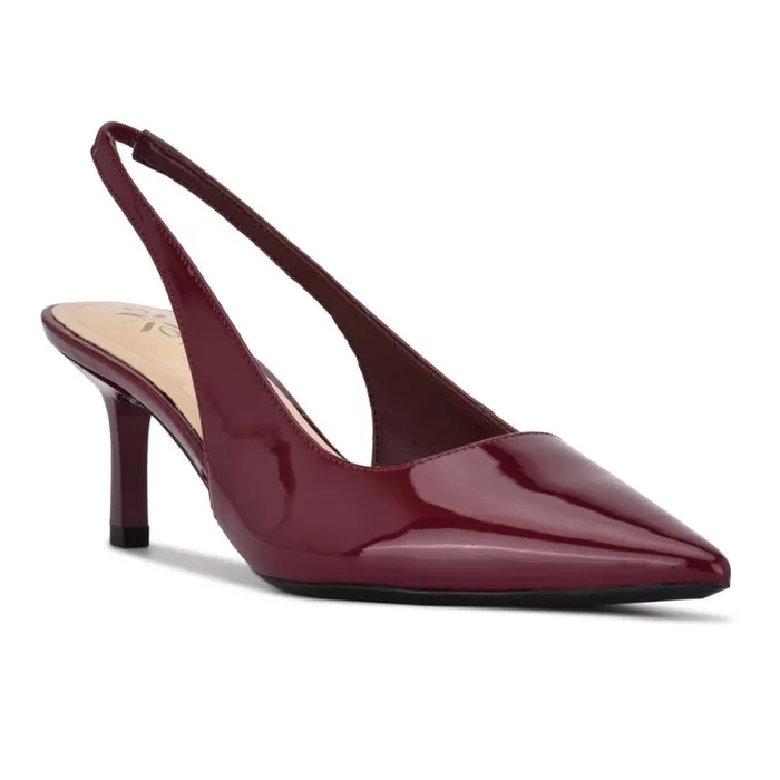 Nine West Heels Women Kately 92159 Slingback Pumps Plum Patent Nine West Heels Women Kately 92159 Slingback Pumps Plum Patent