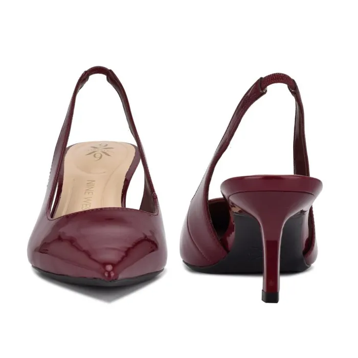 Nine West Heels Women Kately 92159 Slingback Pumps Plum Patent Nine West Heels Women Kately 92159 Slingback Pumps Plum Patent