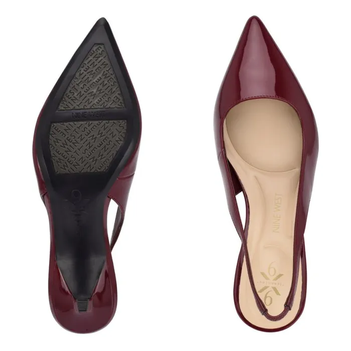 Nine West Heels Women Kately 92159 Slingback Pumps Plum Patent Nine West Heels Women Kately 92159 Slingback Pumps Plum Patent