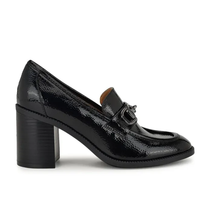Nine West Heels Women Koolo Casual Moc Loafers Black Patent