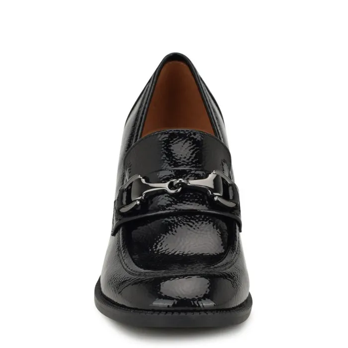 Nine West Heels Women Koolo Casual Moc Loafers Black Patent