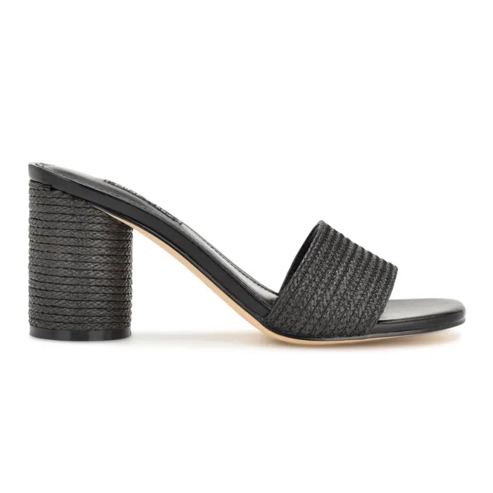 Nine West Heels Women Mapeli Heeled Slide Sandals Black