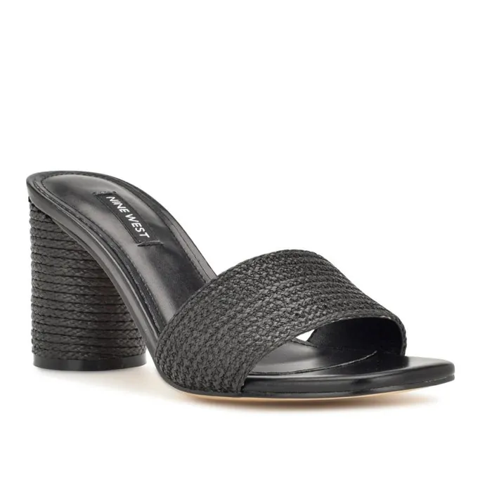 Nine West Heels Women Mapeli Heeled Slide Sandals Black