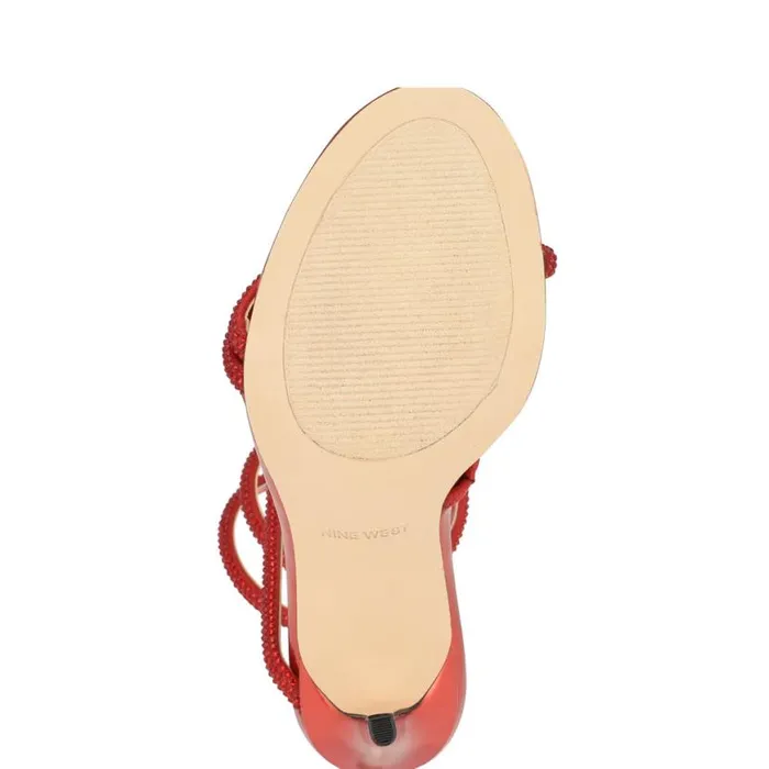 Nine West Heels Women Maskil Ankle Wrap Heeled Sandals Red Nine West Heels Women Maskil Ankle Wrap Heeled Sandals Red