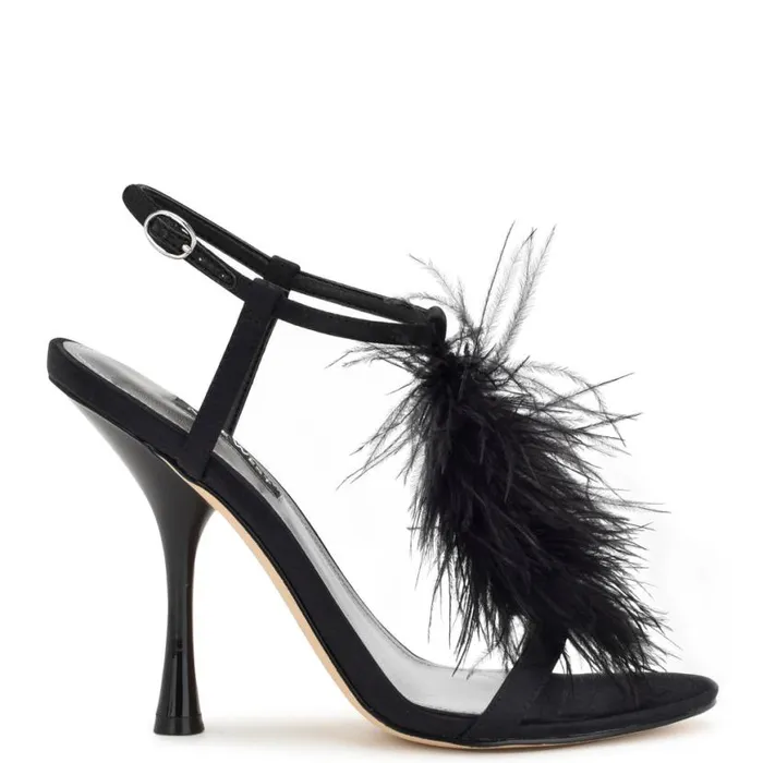 Nine West Heels Women Million Ankle Strap Heeled Sandals Black