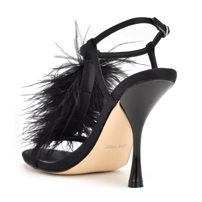 Nine West Heels Women Million Ankle Strap Heeled Sandals Black