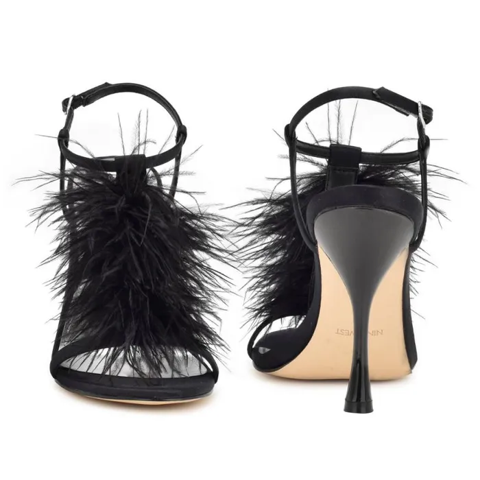 Nine West Heels Women Million Ankle Strap Heeled Sandals Black