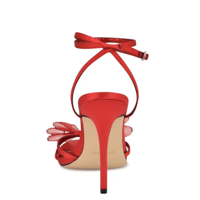Nine West Heels Women Minky Bow Heeled Sandals Red