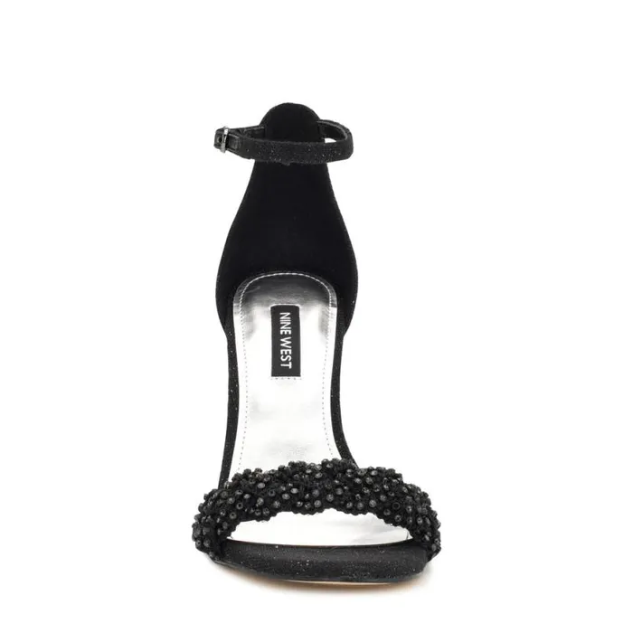 Nine West Heels Women Morelov Heeled Sandals Black Crystal Nine West Heels Women Morelov Heeled Sandals Black Crystal
