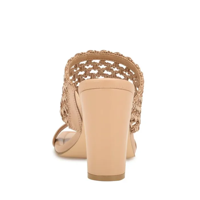 Nine West Heels Women Mylas Heeled Slide Sandals Light Natural Nine West Heels Women Mylas Heeled Slide Sandals Light Natural