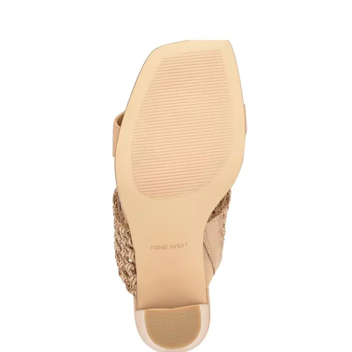 Nine West Heels Women Mylas Heeled Slide Sandals Light Natural Nine West Heels Women Mylas Heeled Slide Sandals Light Natural