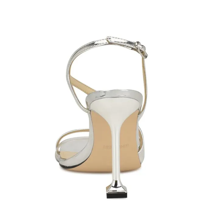 Nine West Heels Women Nines Strappy Heeled Sandals Silver