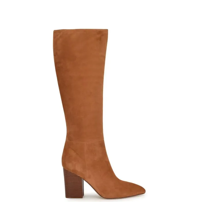 Nine West Heels Women Peachey Heeled Boots Medium Brown Suede