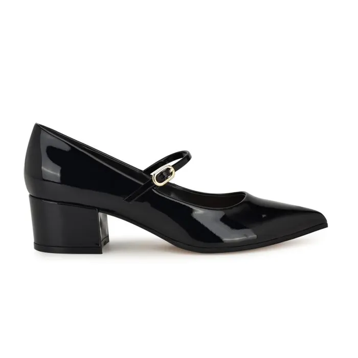 Nine West Heels Women Prix Mary Jane Pumps Black Patent