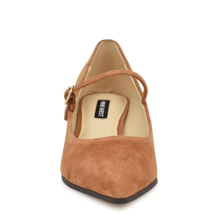 Nine West Heels Women Prix Mary Jane Pumps Brown Suede Nine West Heels Women Prix Mary Jane Pumps Brown Suede