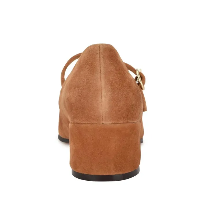 Nine West Heels Women Prix Mary Jane Pumps Brown Suede Nine West Heels Women Prix Mary Jane Pumps Brown Suede