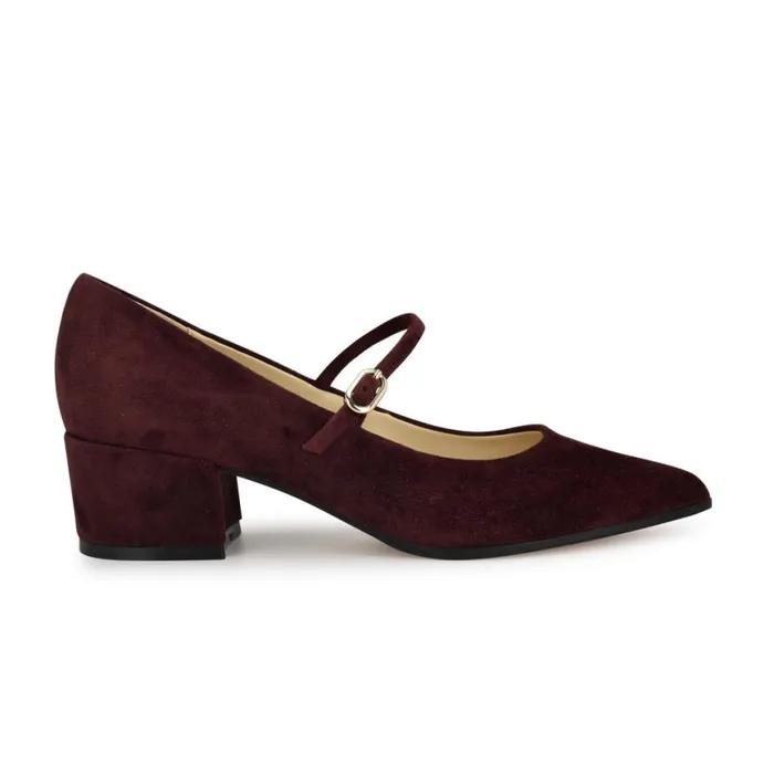 Nine West Heels Women Prix Mary Jane Pumps Dark Red Suede
