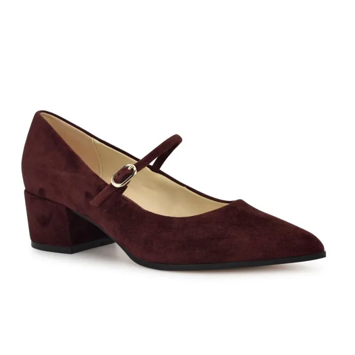 Nine West Heels Women Prix Mary Jane Pumps Dark Red Suede Nine West Heels Women Prix Mary Jane Pumps Dark Red Suede