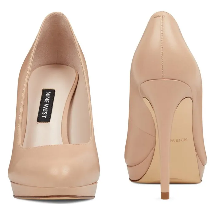 Nine West Heels Women Quabree Platform Pumps Barely Nude Leather