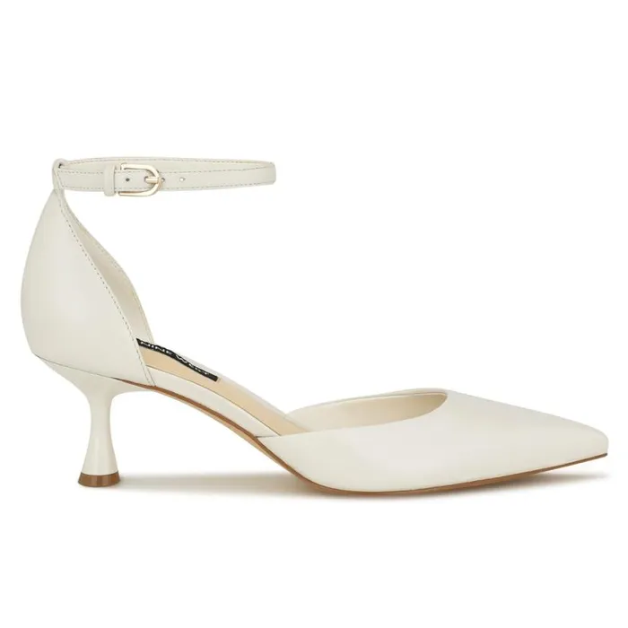 Nine West Heels Women Racha Ankle Strap Pumps White