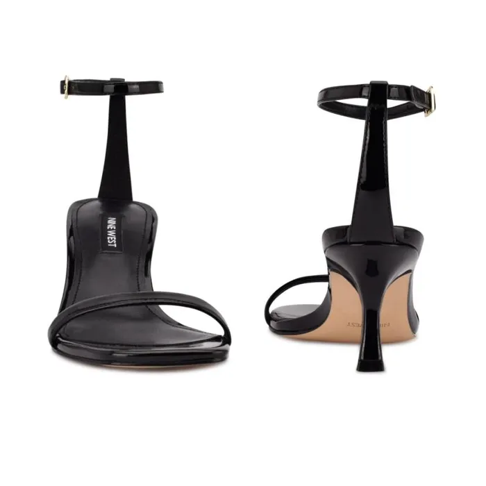 Nine West Heels Women Ripe Heeled Sandals Black Patent Nine West Heels Women Ripe Heeled Sandals Black Patent