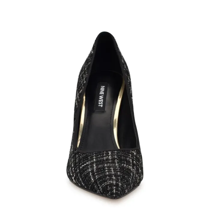 Nine West Heels Women Tatiana Pointy Toe Pumps Blackwhite Tweed