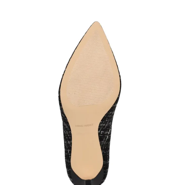 Nine West Heels Women Tatiana Pointy Toe Pumps Blackwhite Tweed