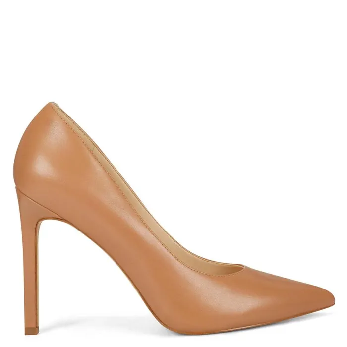 Nine West Heels Women Tatiana Pointy Toe Pumps Natural Leather