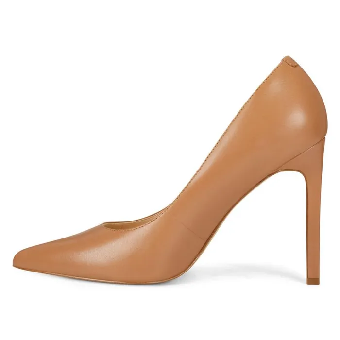 Nine West Heels Women Tatiana Pointy Toe Pumps Natural Leather Nine West Heels Women Tatiana Pointy Toe Pumps Natural Leather