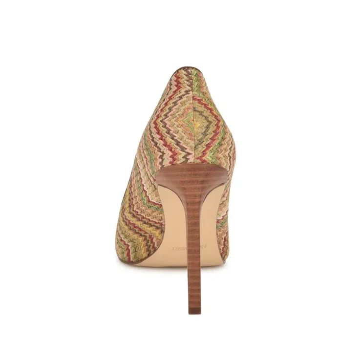 Nine West Heels Women Tatiana Pointy Toe Pumps Natural Multi Raffia
