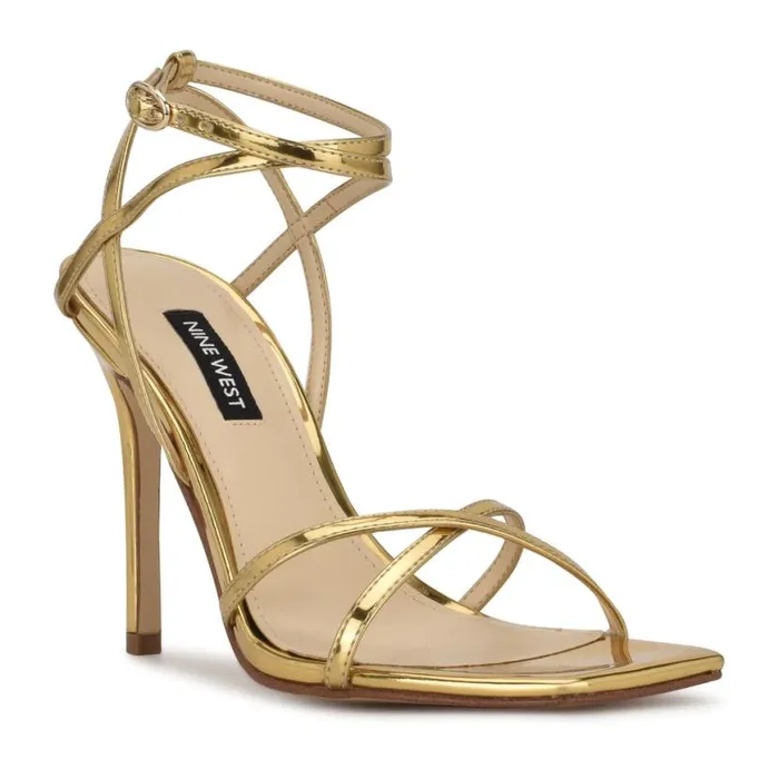 Nine West Heels Women Tidle Ankle Strap Sandals Bronze