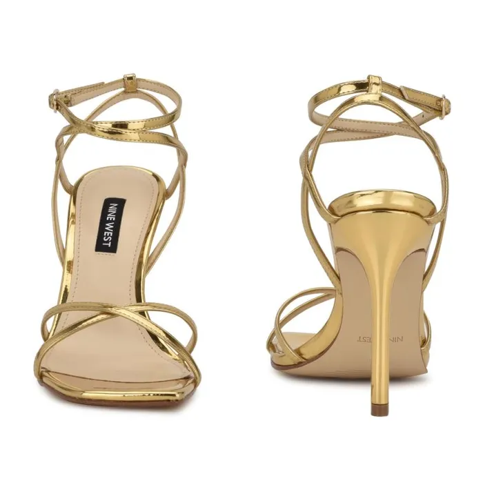 Nine West Heels Women Tidle Ankle Strap Sandals Bronze