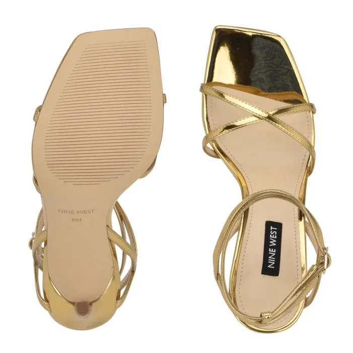 Nine West Heels Women Tidle Ankle Strap Sandals Bronze