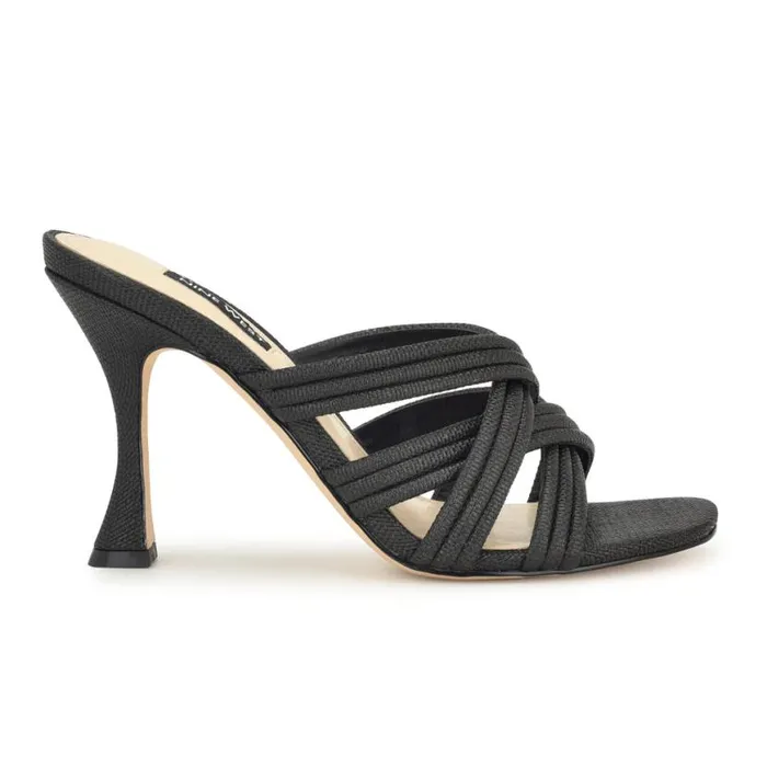 Nine West Heels Women Tracee Heeled Slide Sandals Black