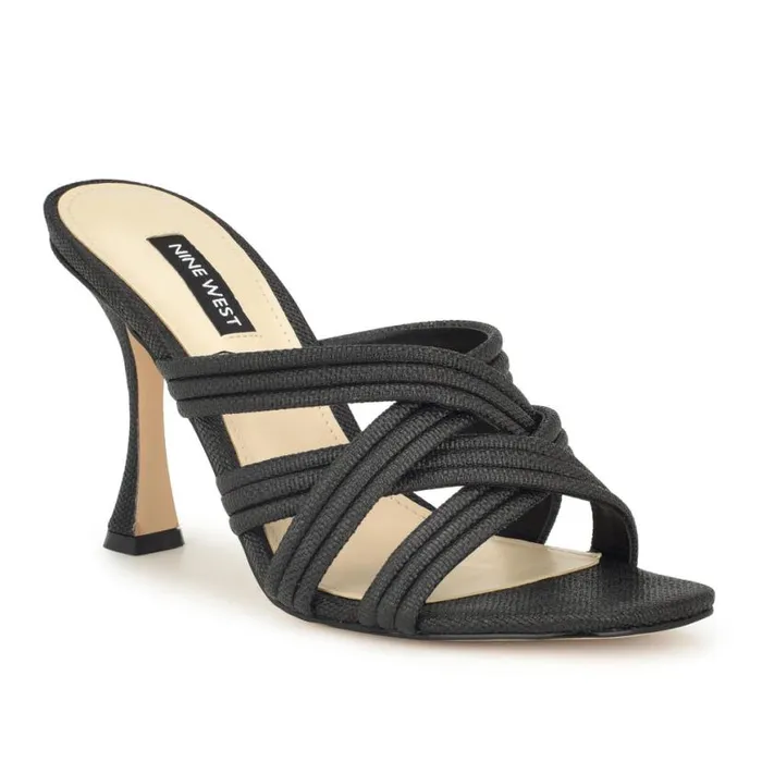Nine West Heels Women Tracee Heeled Slide Sandals Black