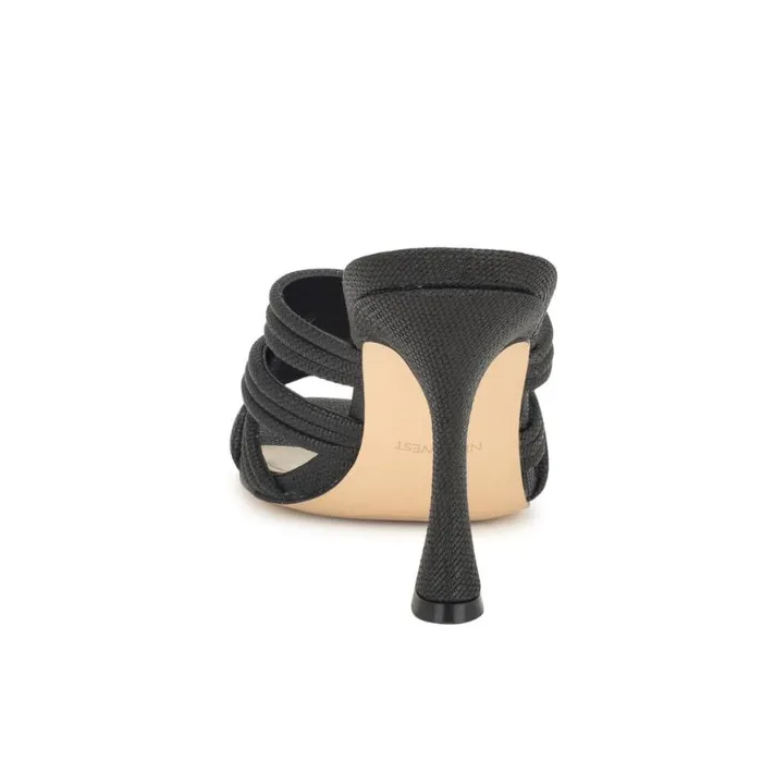 Nine West Heels Women Tracee Heeled Slide Sandals Black