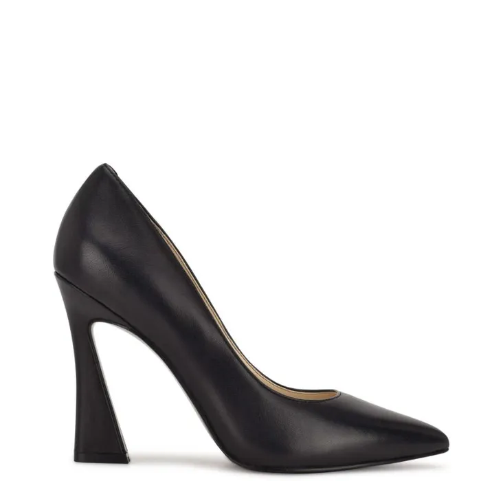 Nine West Heels Women Trendz Pointy Toe Pumps Black Leather