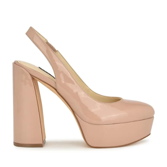 Nine West Heels Women Trins Slingback Pumps Light Natural