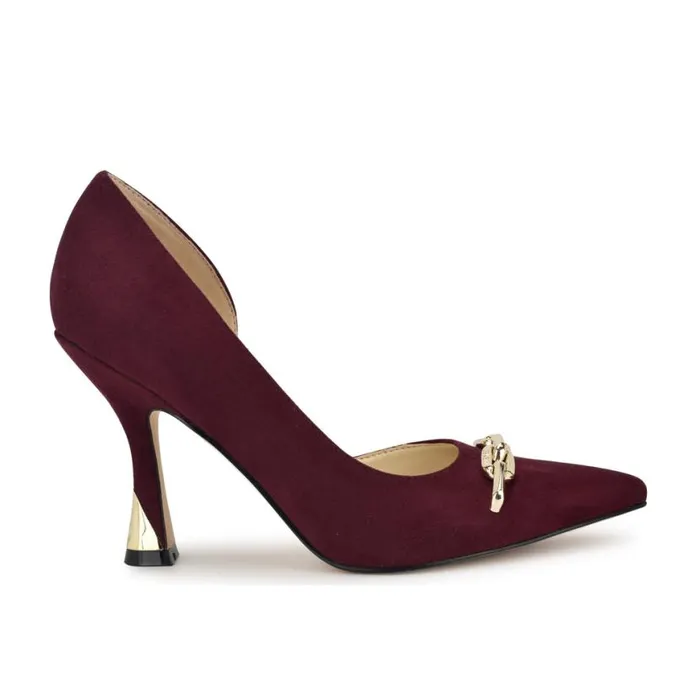 Nine West Heels Women Vampe D039Orsay Chain Pumps Dark Red