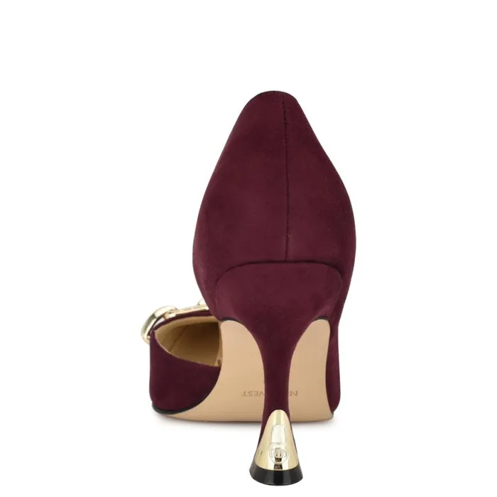 Nine West Heels Women Vampe D039Orsay Chain Pumps Dark Red