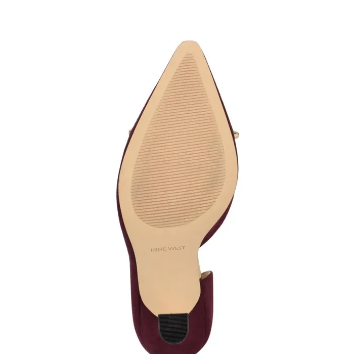 Nine West Heels Women Vampe D039Orsay Chain Pumps Dark Red
