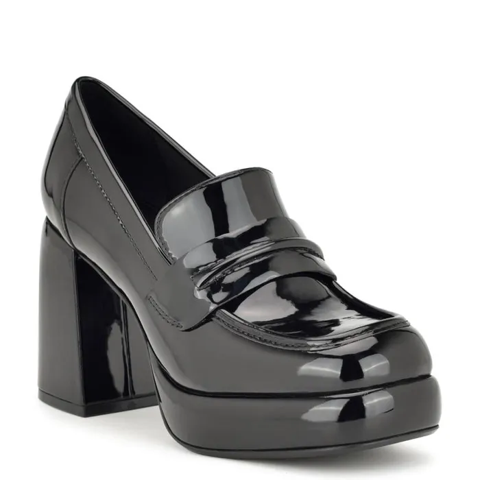 Nine West Heels Women Verge Heeled Platform Loafers Black