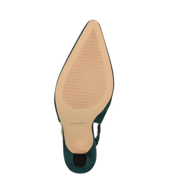 Nine West Heels Women Veroni Slingback Pumps Dark Green Suede Nine West Heels Women Veroni Slingback Pumps Dark Green Suede